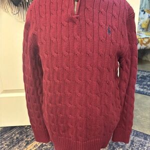 Polo Ralph Lauren 1/4 Zip Sweater Boys Size Medium (10/12) in Maroon